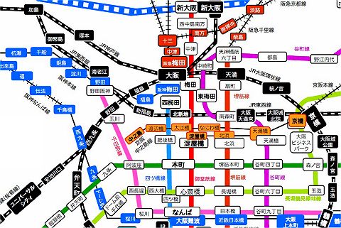 新大阪周辺の路線図